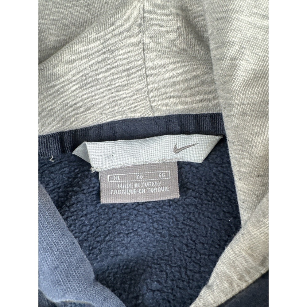 Vintage Y2K Nike Hoodie Center Spell Out Navy Pullover Silver Tag XL - Picture 13 of 15